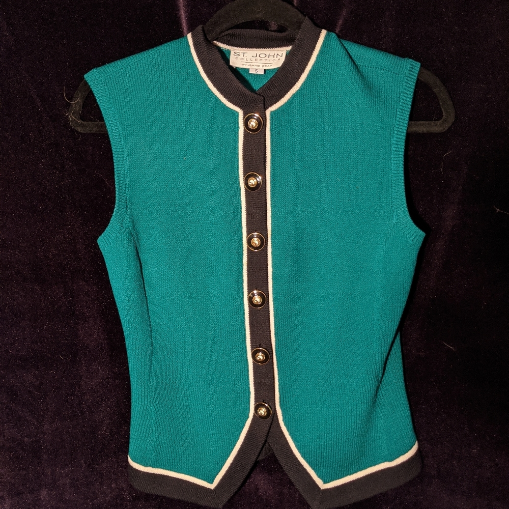 St. John Collection blue/green Vest